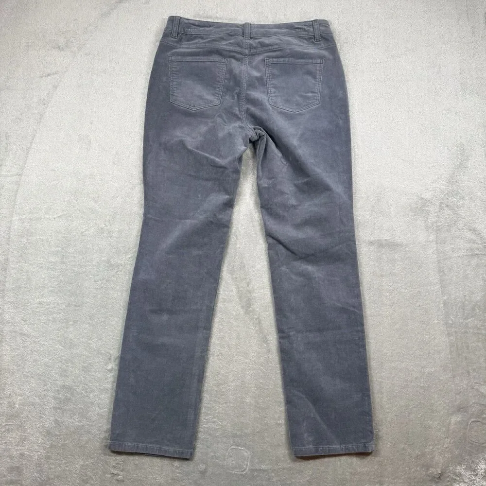 High Rise Straight Leg Velveteen Pant Solid Women’s 8P Grey Office Casual